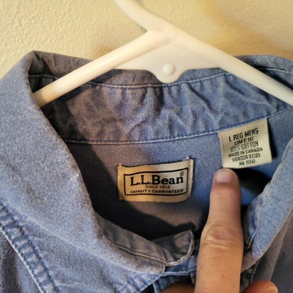 LL Bean men's denim shirt - Picture 3 of 6